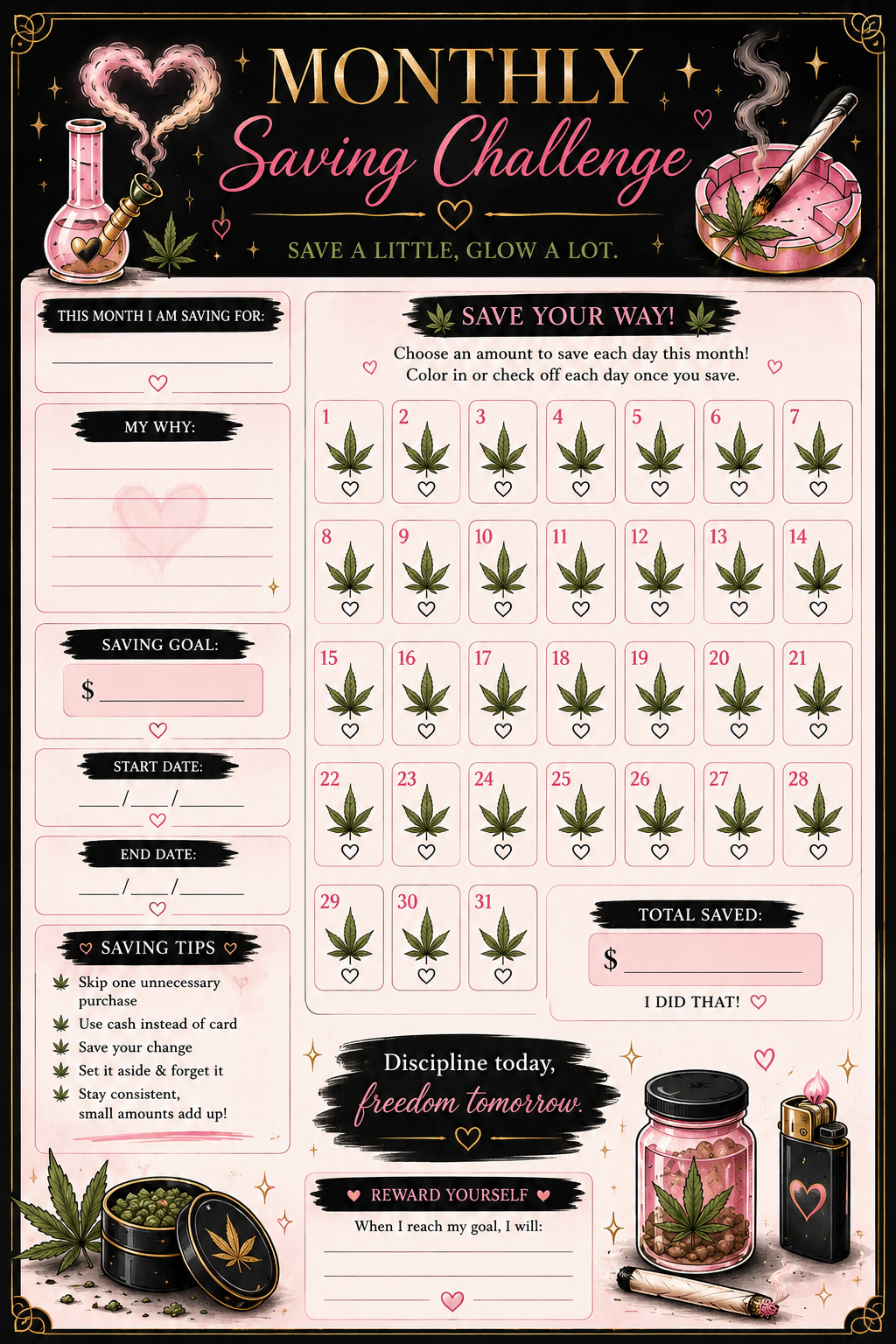 The Classy Smoker Girl Bundle — Planner + Sticker Prints