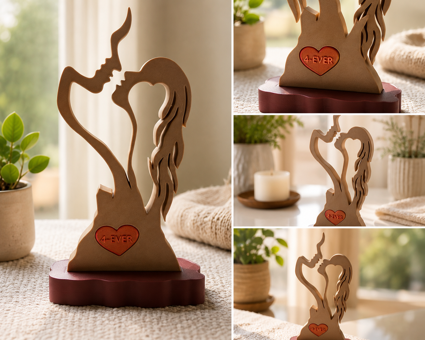 4-Ever Love – 3D Printed Couple Figurine with Removable Heart