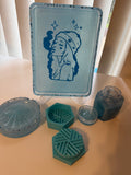 The Blue Hour Set — Handcrafted Resin Rolling Tray Collection