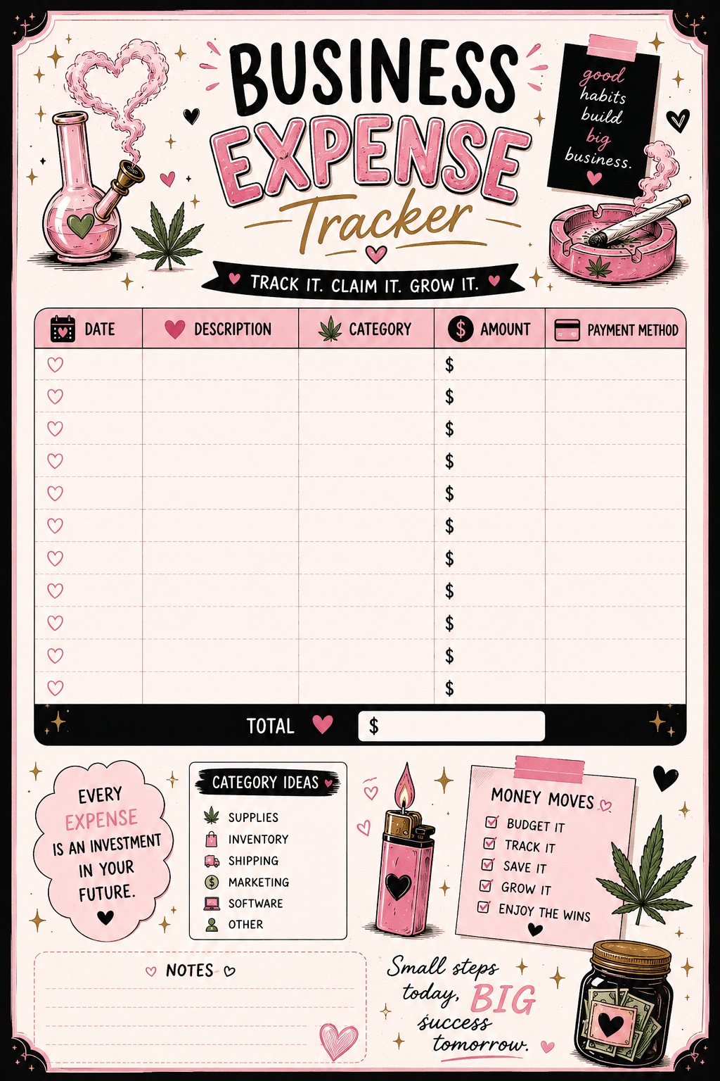 The Classy Smoker Girl Bundle — Planner + Sticker Prints