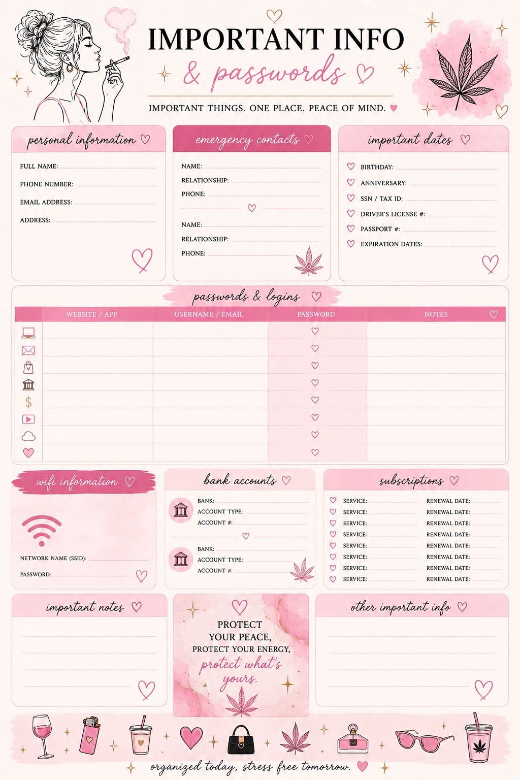 The Classy Smoker Girl Bundle — Planner + Sticker Prints