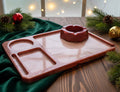 Cream & Burgundy Sparkle Resin Rolling Tray Set – Glam Meets Function