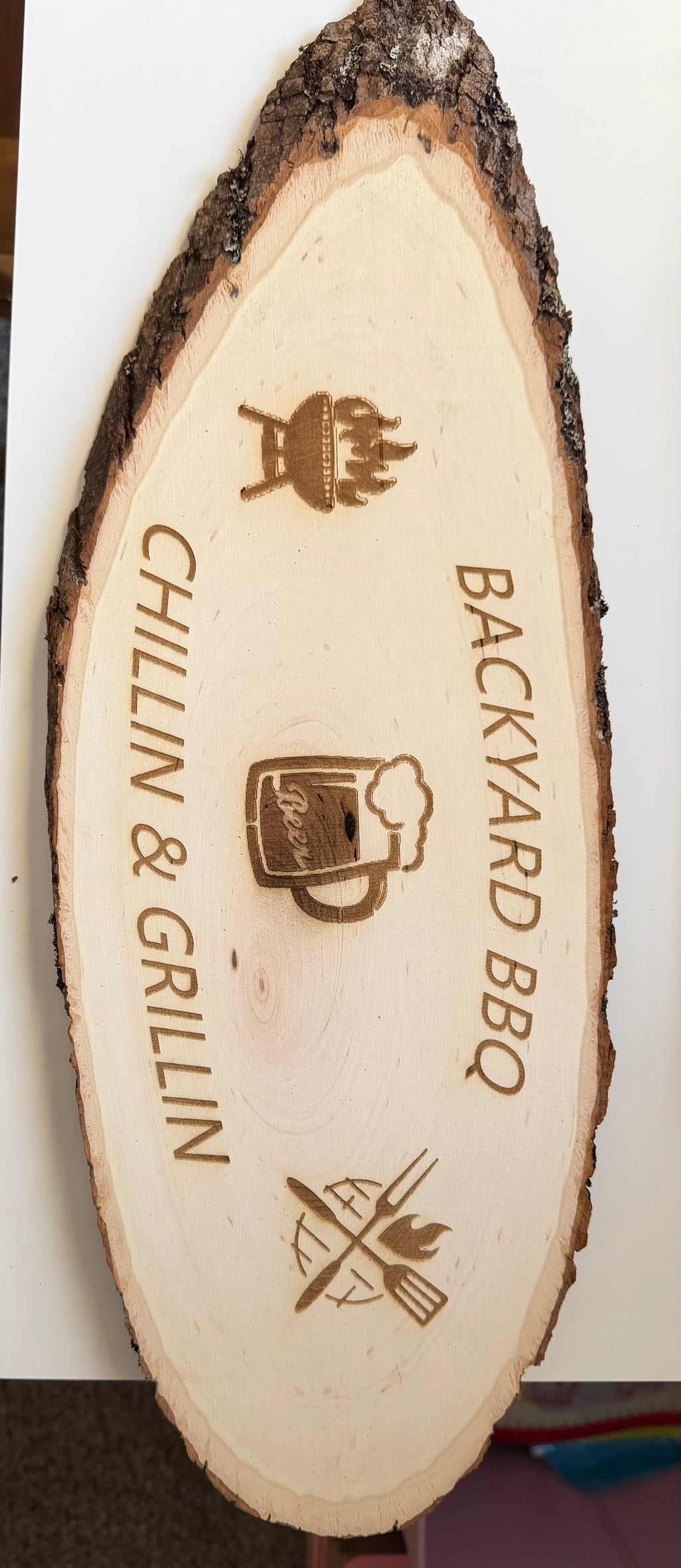Backyard BBQ Chillin & Grillin – Wood Engraved Decor Sign