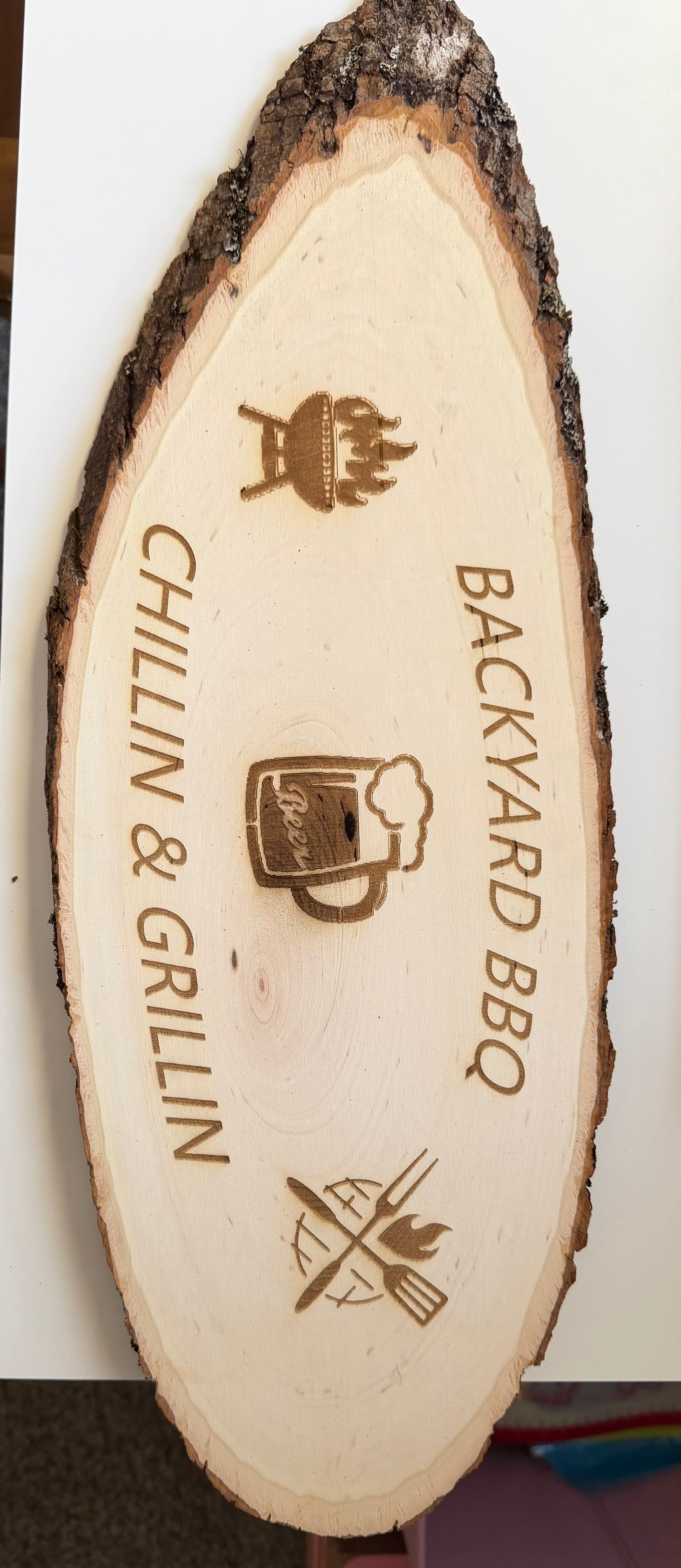 Backyard BBQ Chillin & Grillin – Wood Engraved Decor Sign
