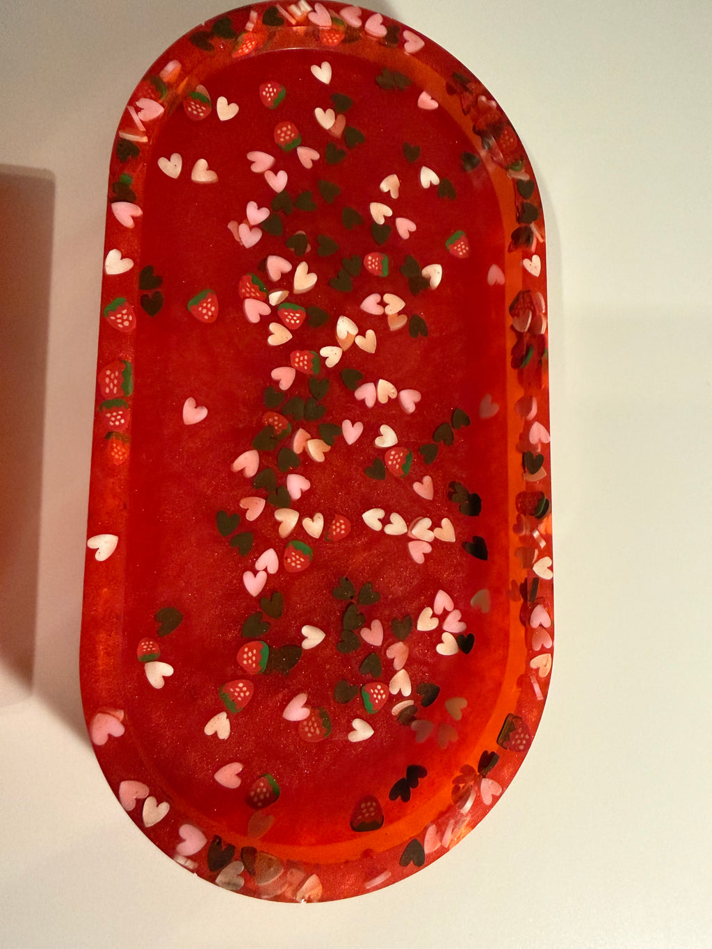 Red & Heart Sprinkle Resin Rolling Tray Set – Cute Meets Functional