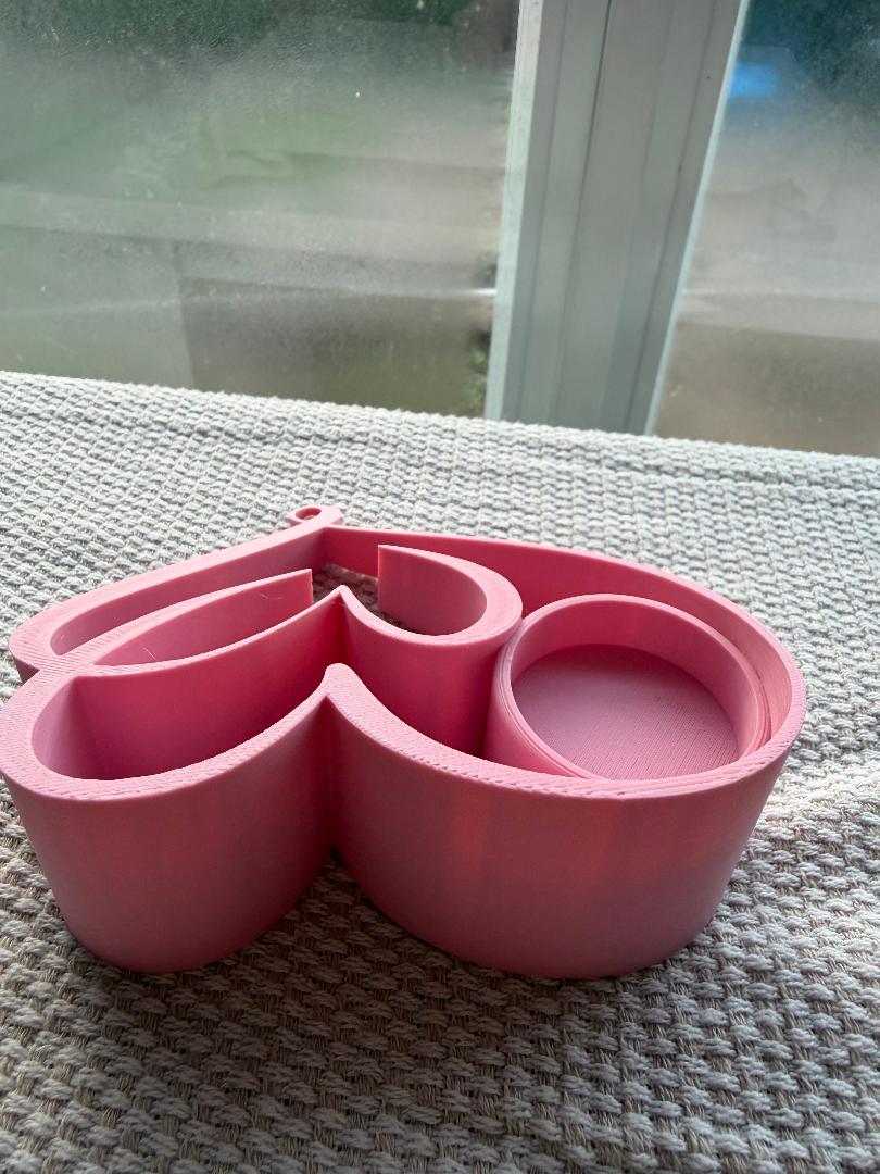 Pink Heart Tea Light Holder – 3D Printed Vibe Decor